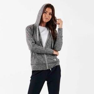 Vuori Heathered Grey Zip-Up Performance Hoodie